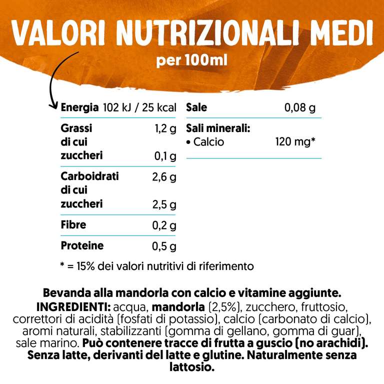 Alpro Barista, bevanda alla mandorla, 100% vegetale, ideale con il caffè (8 confezioni x 1 Litro)