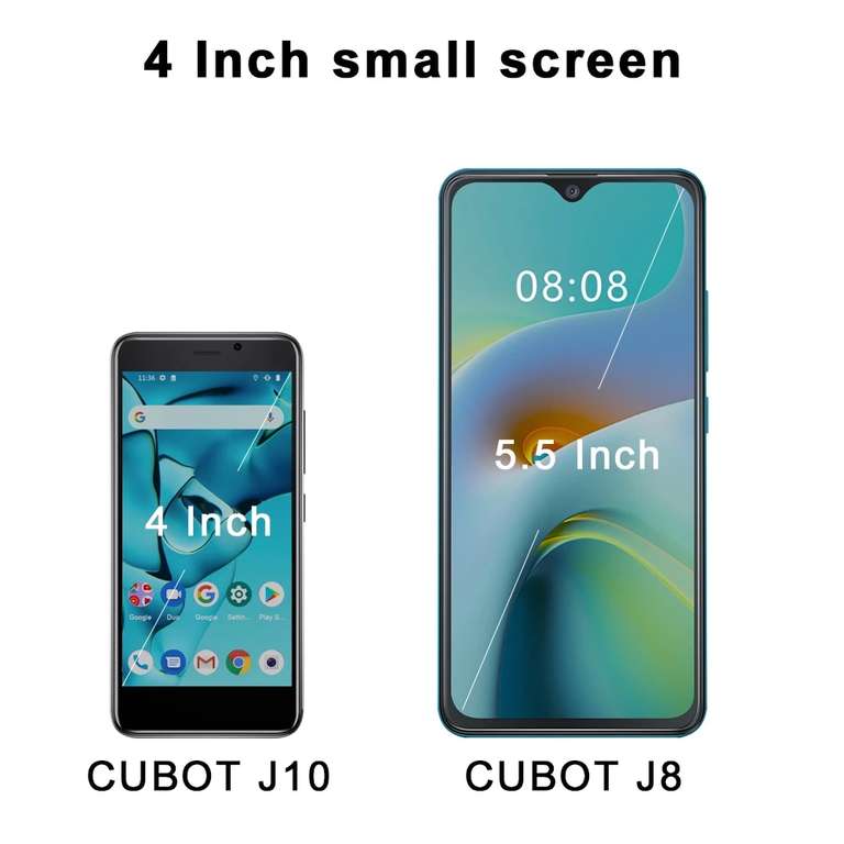 Cubot J10 Green Mini smartphone android 11 - [32 GB, 128GB Espandibile, Schermo 4"]