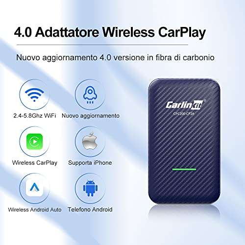 Carlinkit 4.0 Wireless Apple CarPlay e Android Auto 2 in 1 Adattatore