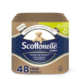 Scottonelle - Carta igienica soffice e trapuntata (confezione da 48 Rotoli Maxi - 4x12)