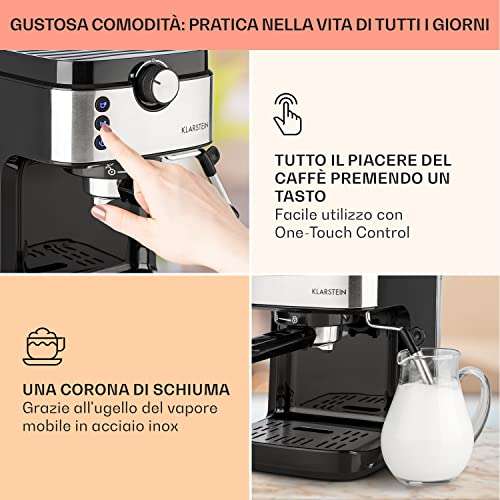 KLARSTEIN Macchinetta Caffe Espresso [0.9L, 1633W]