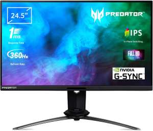 Monitor gaming Predator X 24,5" 360Hz tempo di risposta fino a 0.3ms