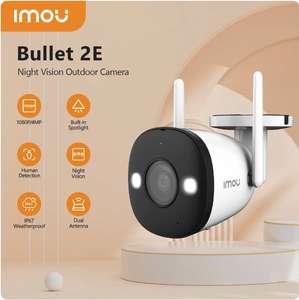 IMOU Bullet 2E: Telecamera WiFi esterna impermeabile | Visione notturna a colori Full HD 2MP e 4MP