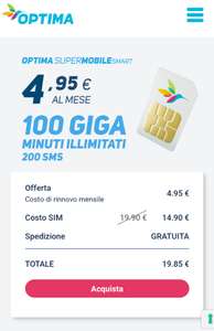 Optima mobile 4.95€ 100GB (rete Vodafone + VoLTE anche su Xiaomi)