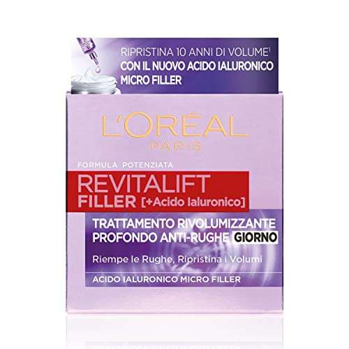 L'Oréal Paris Crema Viso Giorno [ 50 ml Revitalift Filler, Azione Antirughe]