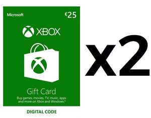 Xbox Live Gift Card 50€ (2X25€) a soli 39,48€