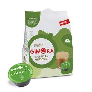Gimoka - 16 Capsule di Ginseng Compatibili con [Macchinette Nescafé* Dolce Gusto]
