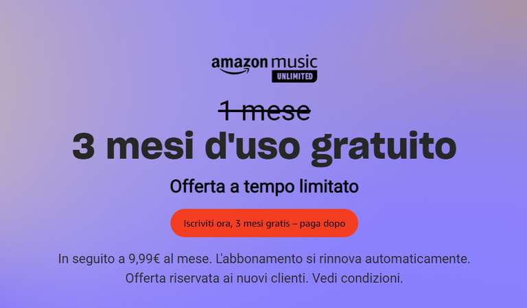 Amazon Music Unlimited - [3 Mesi Gratis]
