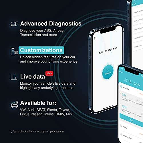 Carista OBD2 Bluetooth Adattatore e App: Diagnosi, Codifiche [Strumenti di Manutenzione e Dati in Tempo Reale]