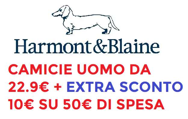 Saldi Privati Harmont & Blaine Uomo Camicie da 21.9€ + (codice sconto di 10€ alla soglia dei 50€)