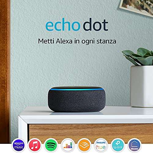 Echo Dot (3ª generazione) - Altoparlante intelligente con integrazione Alexa - Tessuto antracite