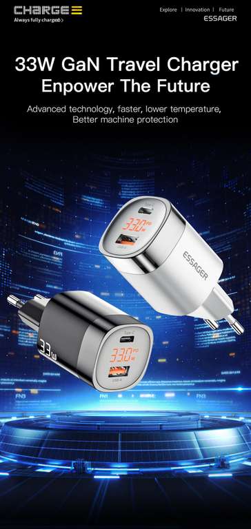 Caricabatterie Essager 33W GaN USB C [ Ricarica rapida]