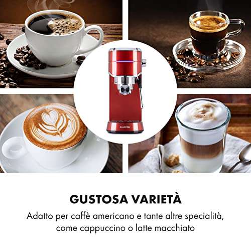 KLARSTEIN Futura Macchina per Caffè Espresso [1450W, 20 bar]