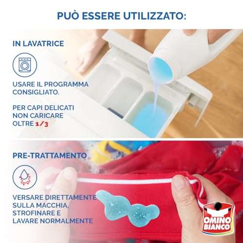 Omino Bianco Detersivo Lavatrice Igienizzante Liquido, 3 x 1760ml (132  lavaggi totali) »