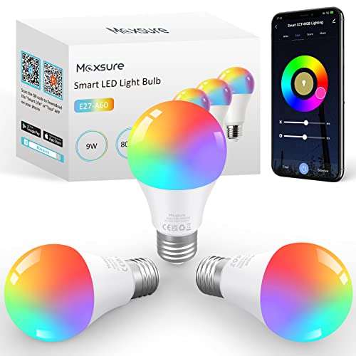 Kit da 3 lampadine Bluetooth RGB [E27, 9W, con App]