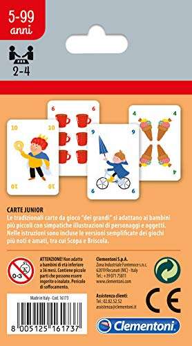 Clementoni Junior, carte da gioco per bambini [versione in italiano, multicolore]