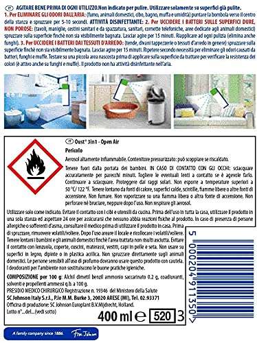 OUST 3in1 Spray Elimina Odori Disinfettante - (3 Confezioni da 400ml)