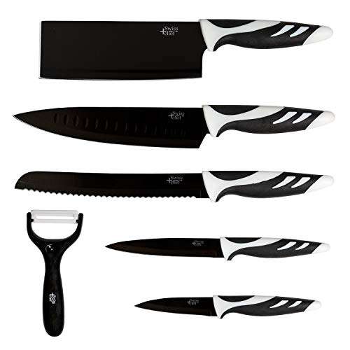 Cecotec Set di 6 coltelli da cucina di alta gamma - [professionali, stile svizzero]