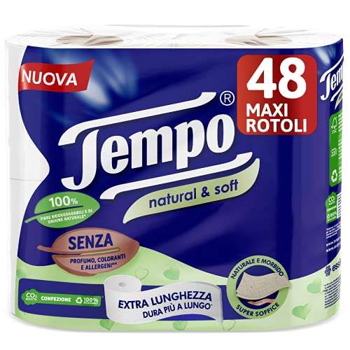 Tempo Carta Igienica Natural & Soft - 48 Maxi Rotoli »