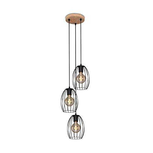 Briloner - lampada a sospensione in legno [ 3 LUCI 60W ]