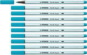 STABILO Pen 68 brush con punta a pennello Azzurro Chiaro (confezione da 10)