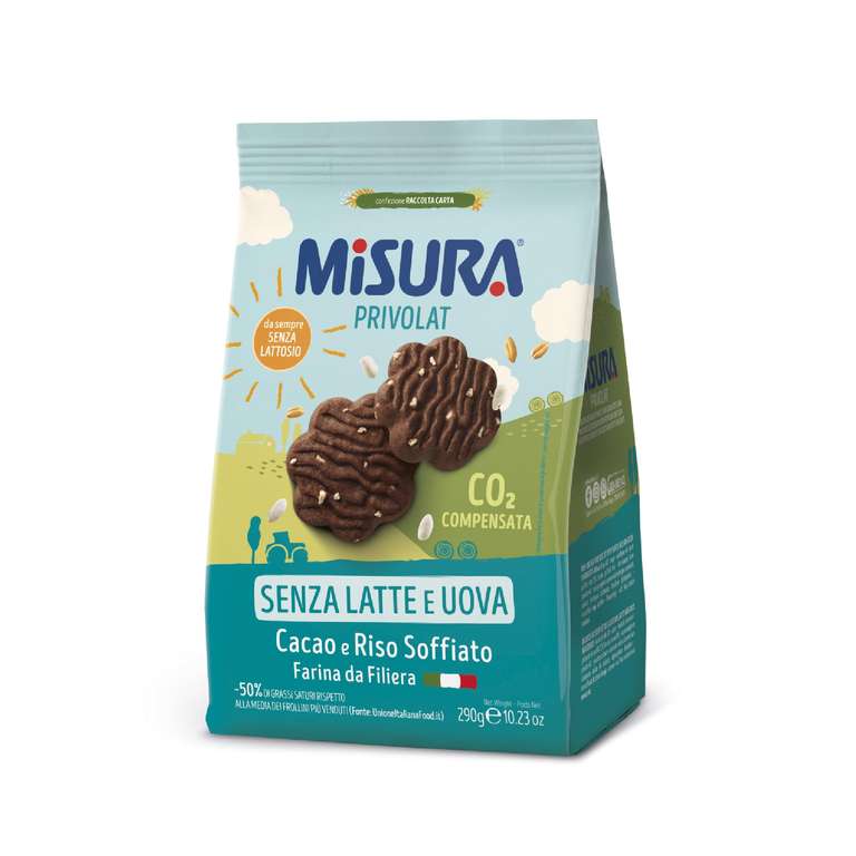 Misura Biscotti al Cacao e Riso Soffiato Privolat | Senza Latte e Uova (confezione da 290 gr)