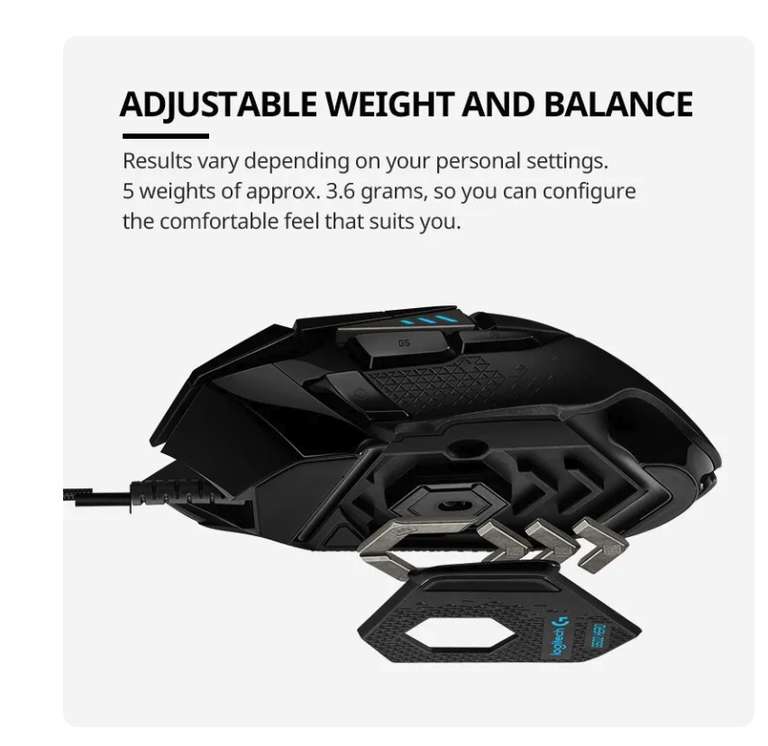 Logitech G502 HERO: Mouse Cablato per Esport e Gaming (nero o nero/cromo)