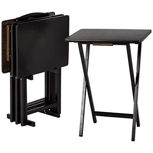 Amazon Basics, tavolini pieghevoli in legno con supporto (set da 4)