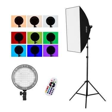 Kit Fotografico Softbox [LED RGB, 45W con telecomando, supporto]