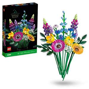 LEGO- Icons bouquet fiori selvatici finti con papaveri e lavanda artificiali