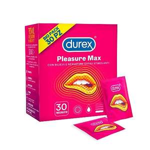 Durex Pleasuremax, Preservativi Con Rilievi e Nervature, Maxiformato da 30 Profilattici