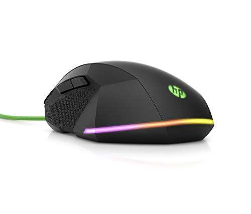 HP Pavilion Gaming 200 Mouse, 5 Tasti Programmabili, DPI da 3.200, Sensore Ottico PixArt, LED RGB personalizzabile