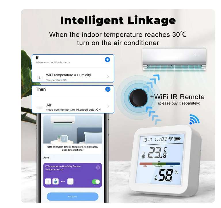 Sensore di Umidità e Temperatura | WiFi Tuya Smart Life