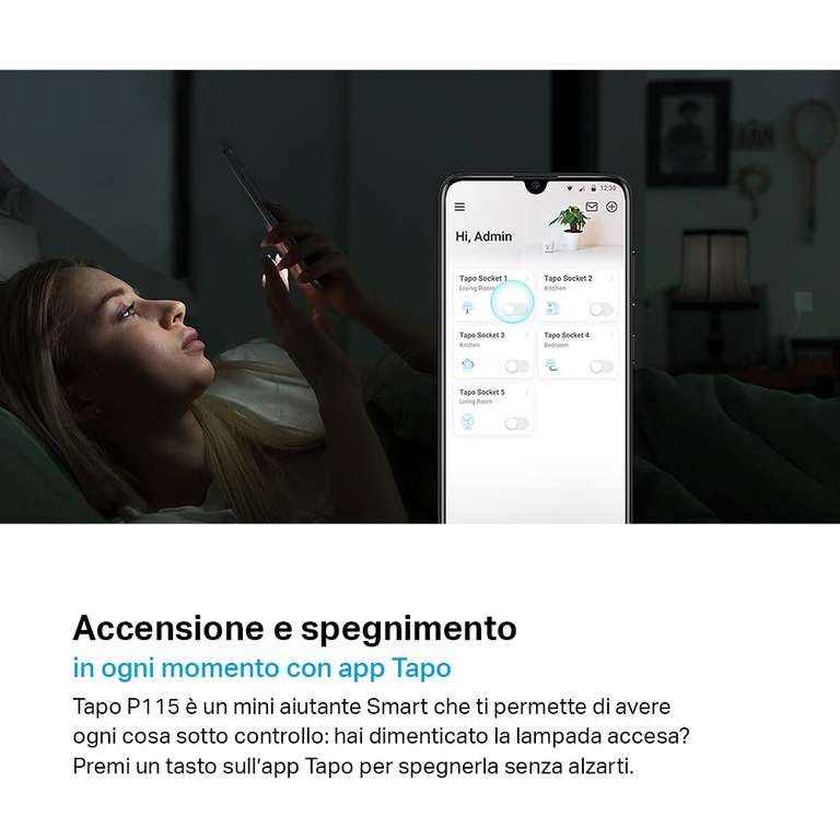 TP-Link Tapo P115 Presa Intelligente WiFi Smart Plug, Presa Mini Smart  Wi-Fi, Monitoraggio Energetico, Controllo Vocale, Compatibile con Alexa e  Google Home, Controllo Remoto Tramite APP Tapo : : Fai da te