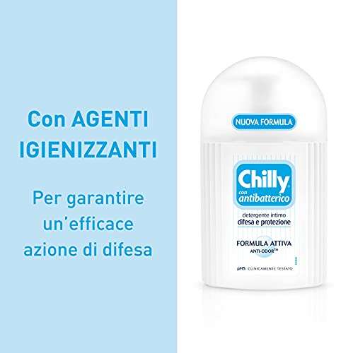 Chilly Detergente Intimo con Antibatterico [Confezione 4 flaconi, 300ml]