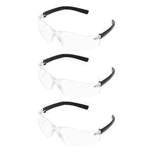 Occhiali di protezione (trasparenti / neri), antigraffio, confezione da 3