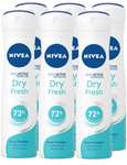 NIVEA Dry Fresh Spray Deodorante 6x150 ml | Formula Dual Active, Antitranspirante 72h