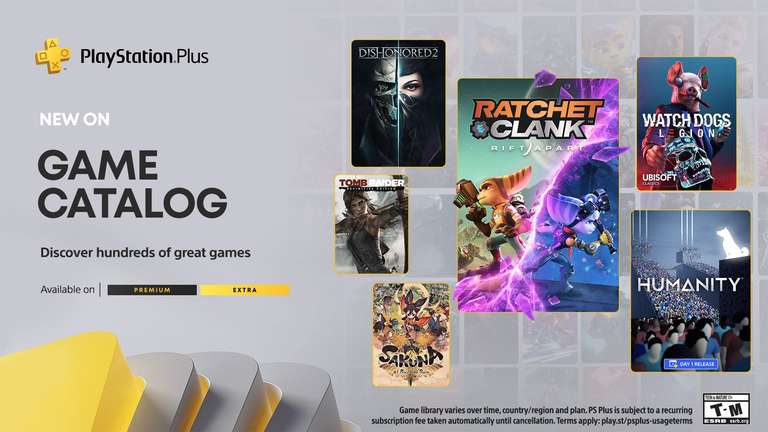 PlayStation Plus Extra/Premium (maggio) - Ratchet & Clank: Rift Apart, Humanity, Tomb Raider, Watch Dogs: Legion e tanti altri
