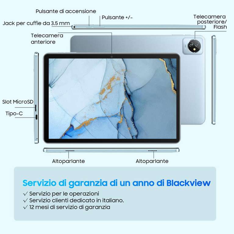 Blackview 2024 WIFI 6 Tab 70 WiFi Tablet PC [16GB+128 GB]