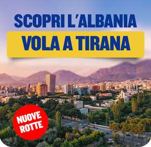 Ryanair: nuove rotte per l'Albania (Tirana) da 20,99 €