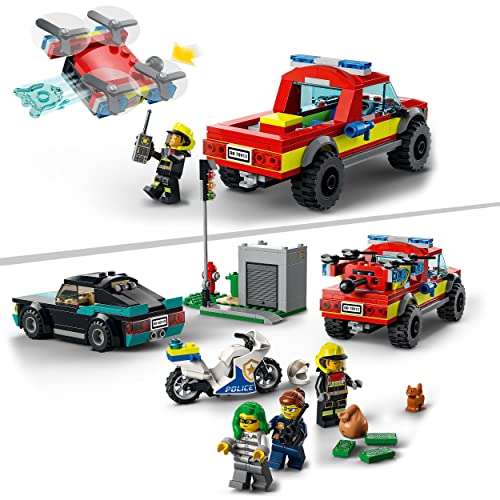 LEGO 60315 City [Police Camion Centro di Comando + 60319 City Soccorso Antincendio ]