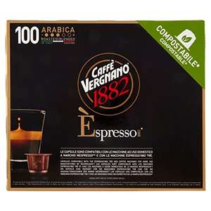 Caffè Vergnano 1882 Èspresso capsule compostabili [Arabica, pack 100 capsule]