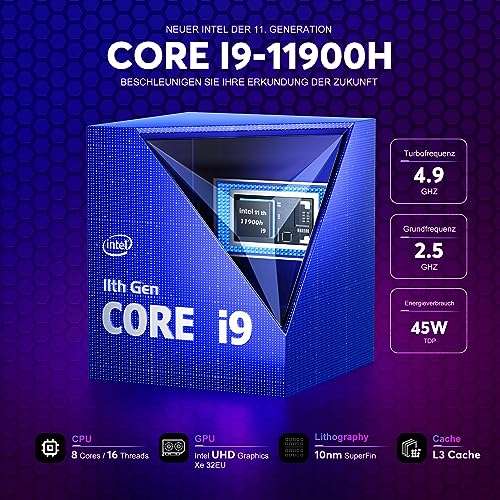 Mini PC Intel i9-11900H, [16 GB DDR4 512 GB Win11 Pro]
