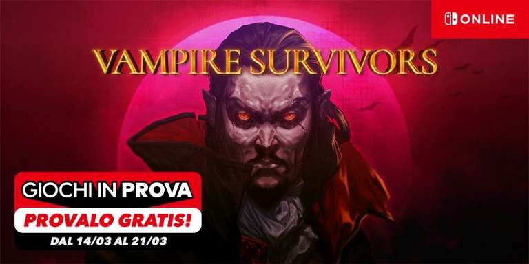 Giochi in Prova : Vampire Survivors su Nintendo Switch fino al 21/03 per i membri di Nintendo Switch Online