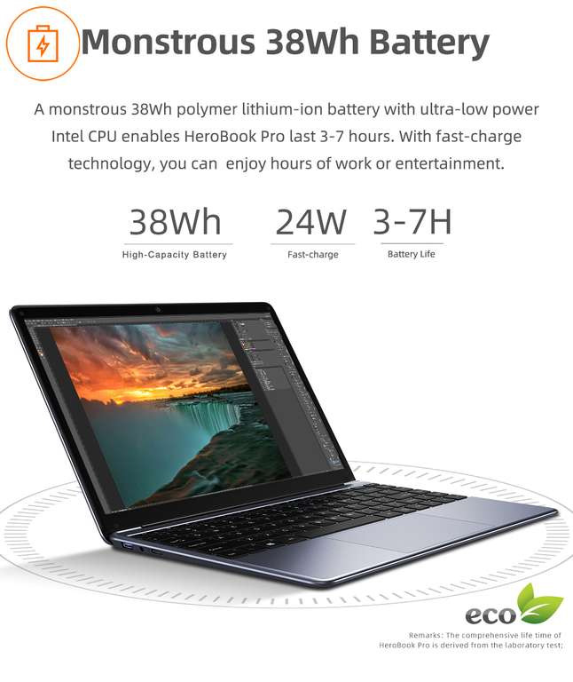 CHUWI HeroBook Pro FHD da 14.1 [8GB RAM 256GB SSD, Windows 11]