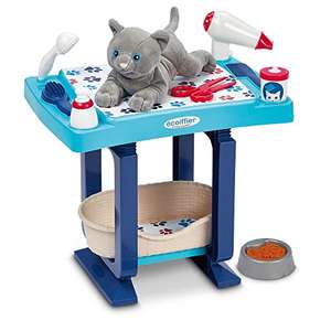 Tavolo da gioco per bambini a tema cura degli animali (con gatto peluche e accessori)