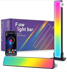 Set di 2 Lampade Smart LED RGB con 19 effetti di luce e 8 modalità musicali, Bluetooth
