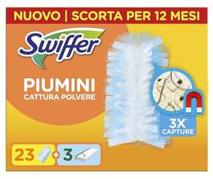 Swiffer Duster Piumini Catturapolvere | 23 Piumini e 3 Panni Lavapavimenti con Fibre Riciclate