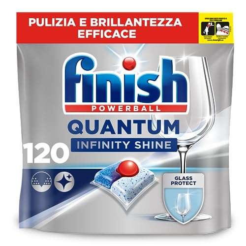 Finish Quantum Infinity Shine Pastiglie Lavastoviglie - 120 Capsule lavastoviglie