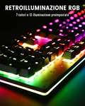 Blooth Tastiera Gaming Meccanica, 105 Tasti Retroilluminati RGB, Layout Italiano QWERTY, Switch Red Tastiera da Gioco